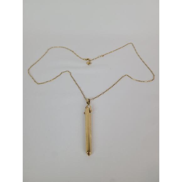 Stella & Dot Gold Tone Rebel Drop Pendant Chain Necklace Losbter Closure 30" - Picture 1 of 5